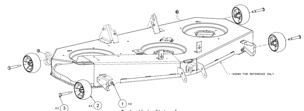 Deck Wheels Diagram and Parts List for XT1-LT46EFI (13A9A1CN009)(2017) Cub Cadet Lawn Tractor